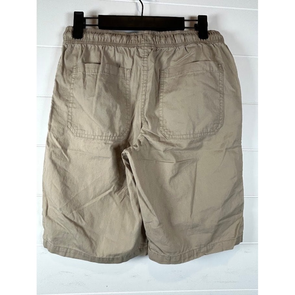 Cat & Jack Boys XL 16 Khaki Tan Pull-On Chino Shorts Elastic Waist Cotton - Picture 3 of 5